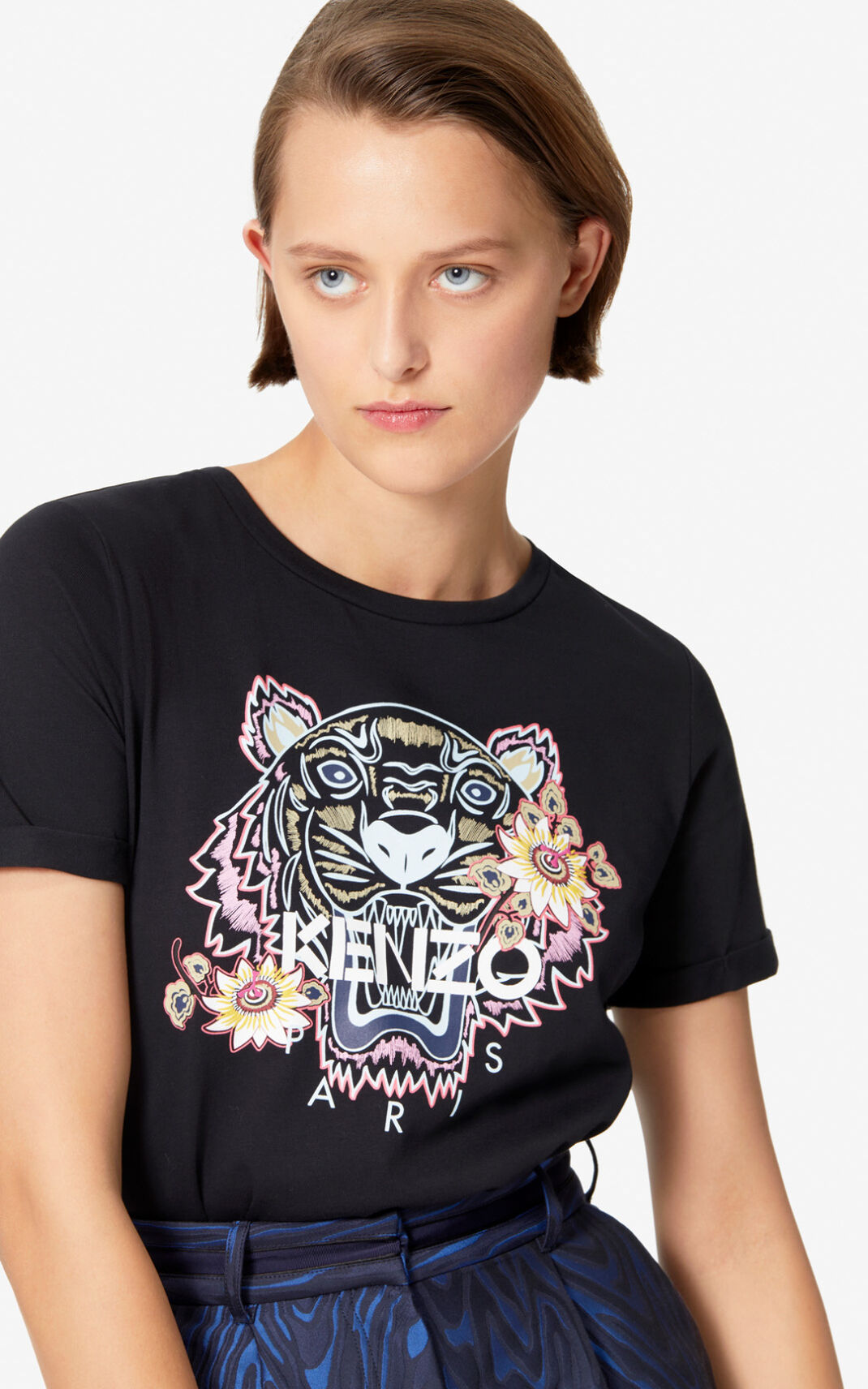 Kenzo Passion Flower Tiger Póló Női Fekete | ID.060434